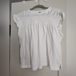 Anthropologie Cotton Tee, M, White, Like New